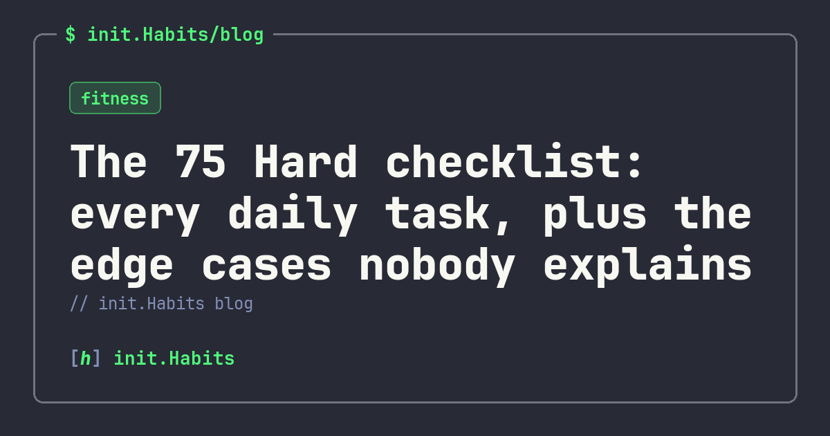 The 75 Hard checklist: every daily task, plus the edge cases nobody explains — init.Habits blog