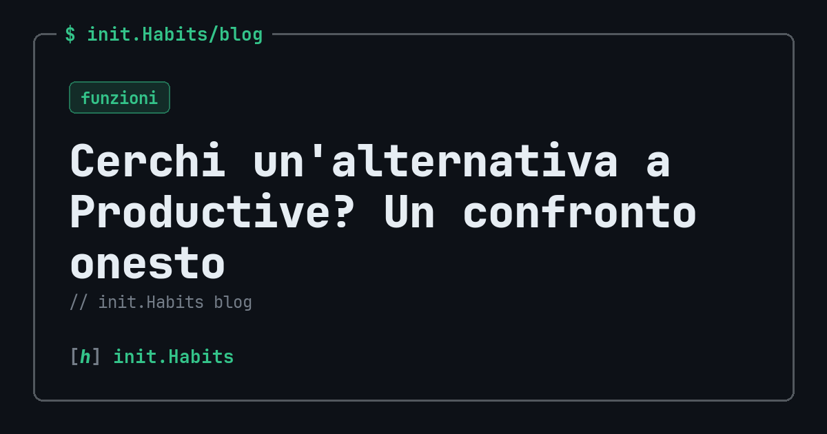 Cerchi un'alternativa a Productive? Un confronto onesto — init.Habits blog