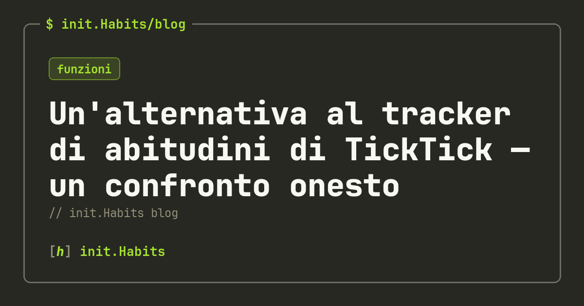 Un'alternativa al tracker di abitudini di TickTick — un confronto onesto — init.Habits blog