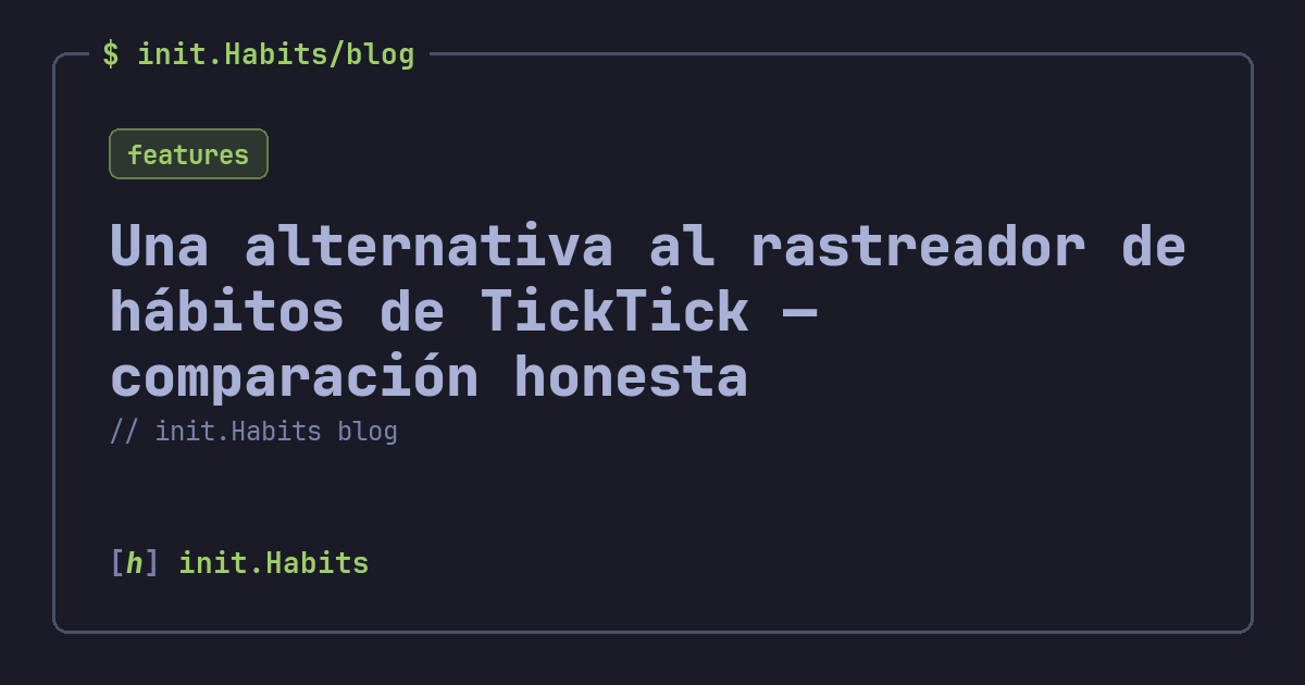 Una alternativa al rastreador de hábitos de TickTick — comparación honesta — init.Habits blog