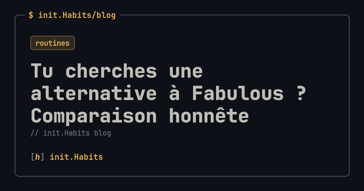 Tu cherches une alternative à Fabulous ? Comparaison honnête — init.Habits blog