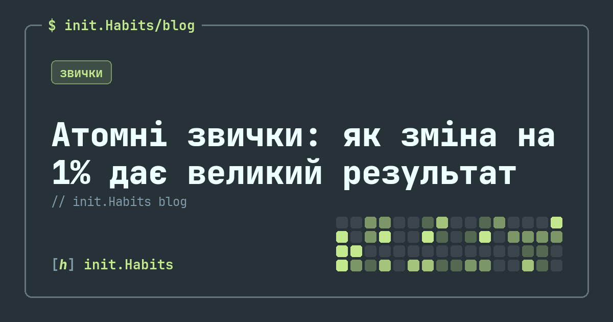 Атомні звички: як зміна на 1% дає великий результат — init.Habits blog