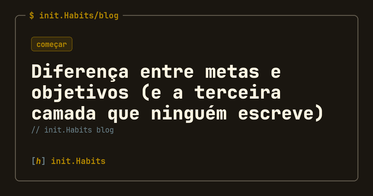 Diferença entre metas e objetivos (e a terceira camada que ninguém escreve) — init.Habits blog