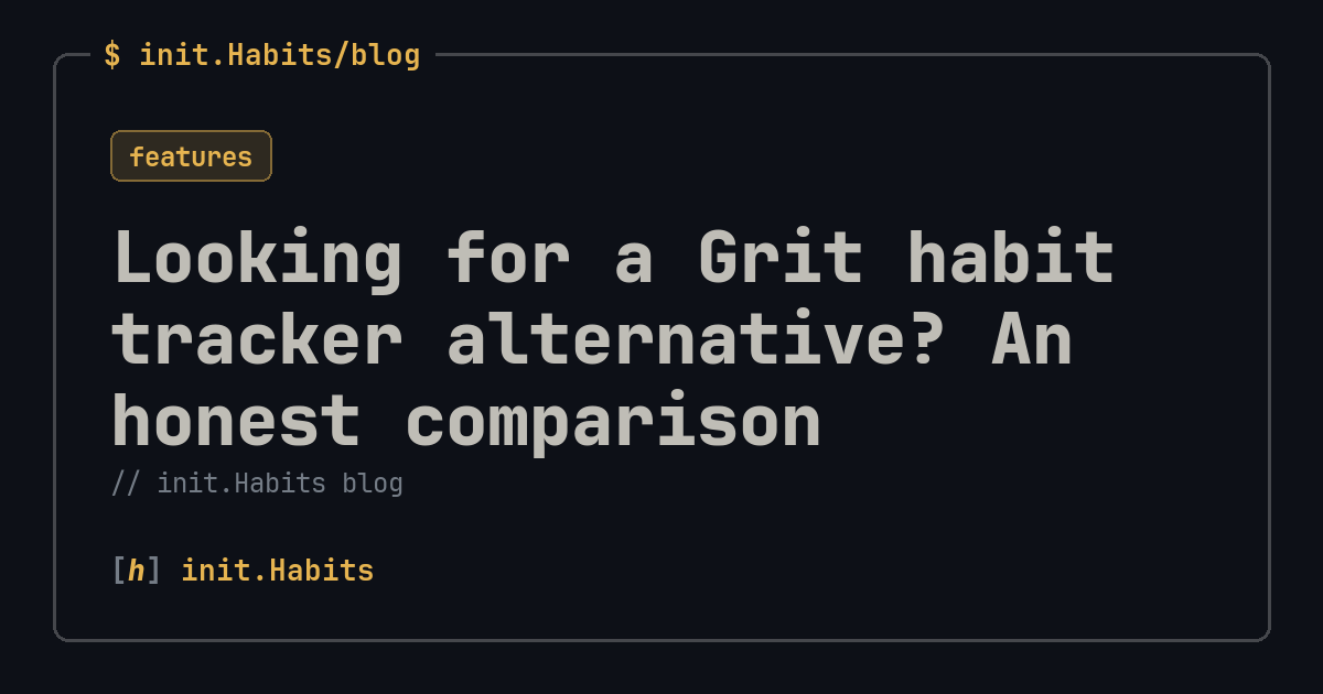 Looking for a Grit habit tracker alternative? An honest comparison — init.Habits blog
