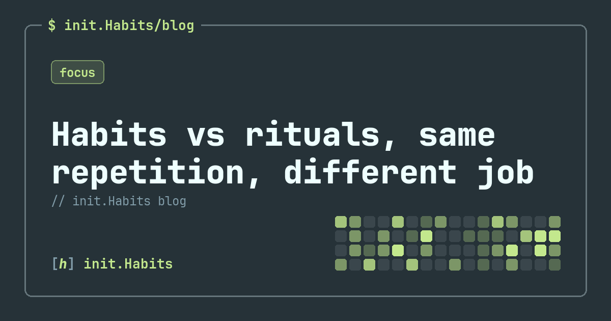 Habits vs rituals, same repetition, different job — init.Habits blog