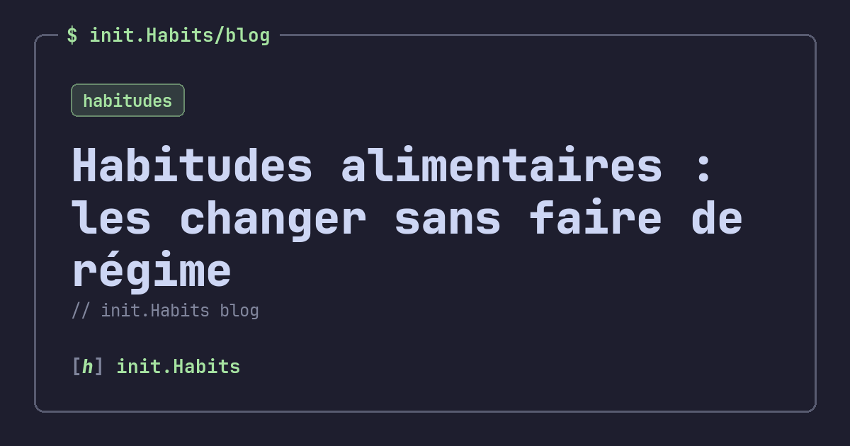 Habitudes alimentaires : les changer sans faire de régime — init.Habits blog