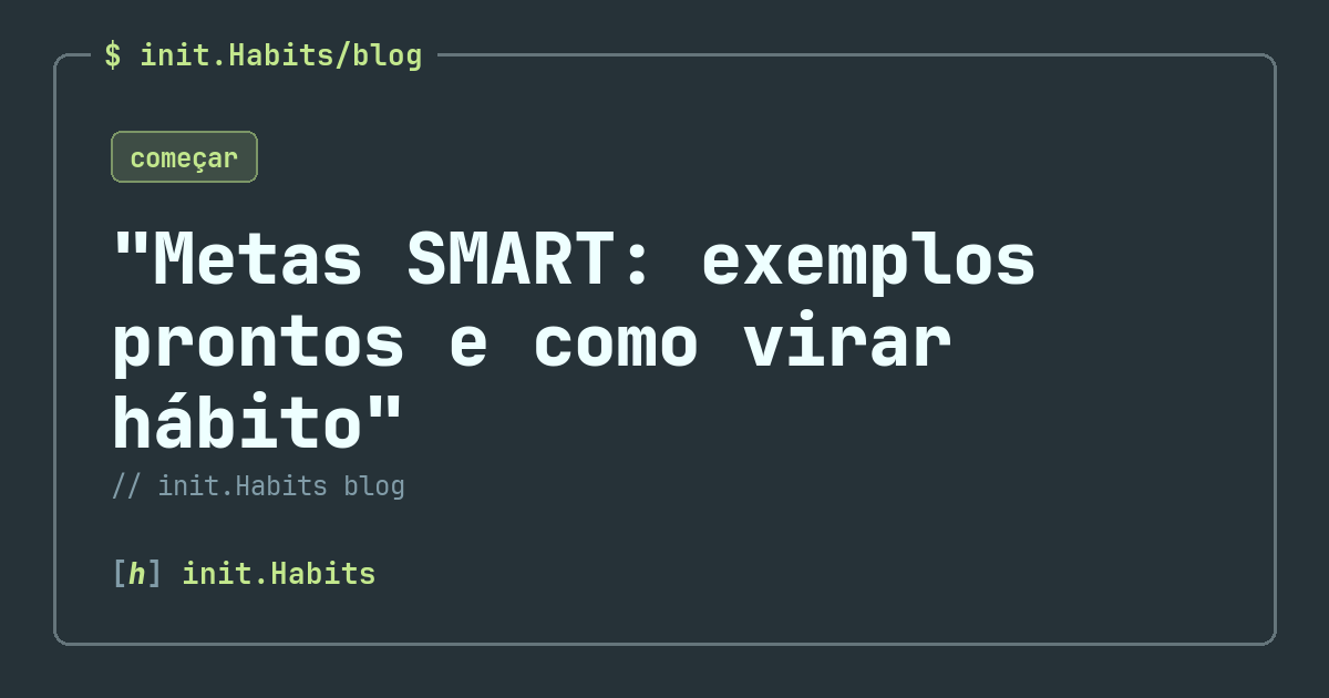 "Metas SMART: exemplos prontos e como virar hábito" — init.Habits blog