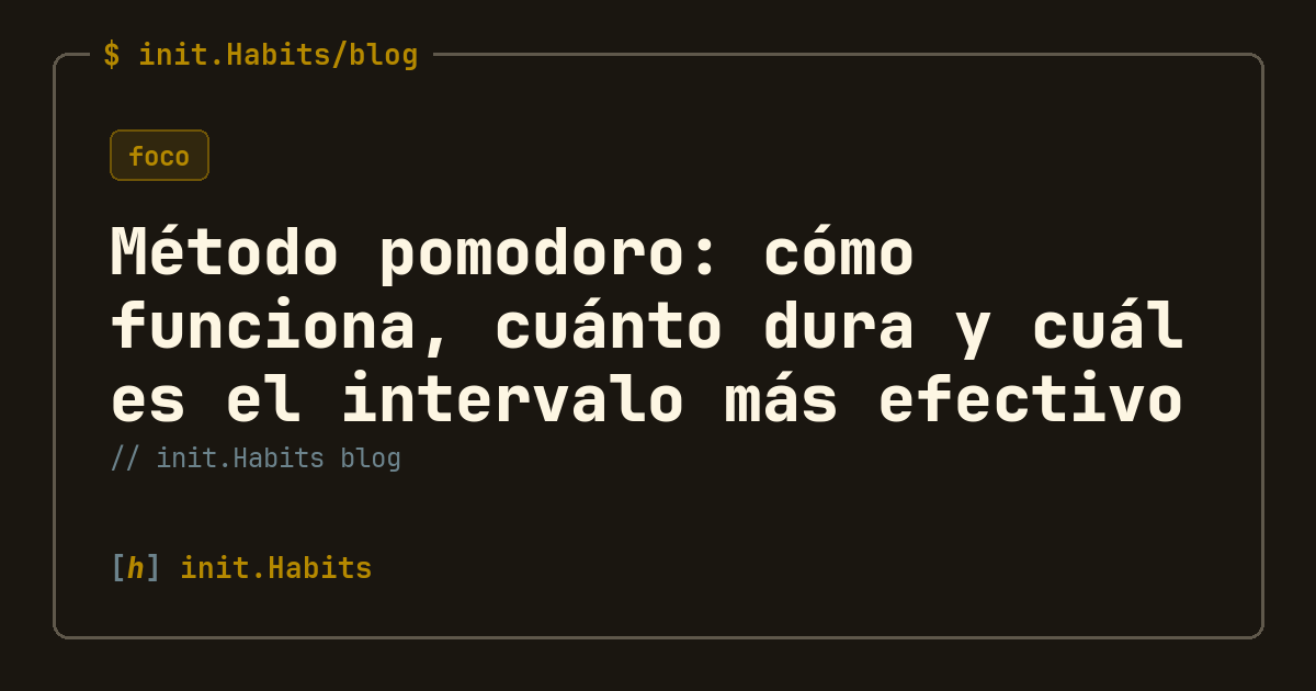 Método pomodoro: cómo funciona, cuánto dura y cuál es el intervalo más efectivo — init.Habits blog