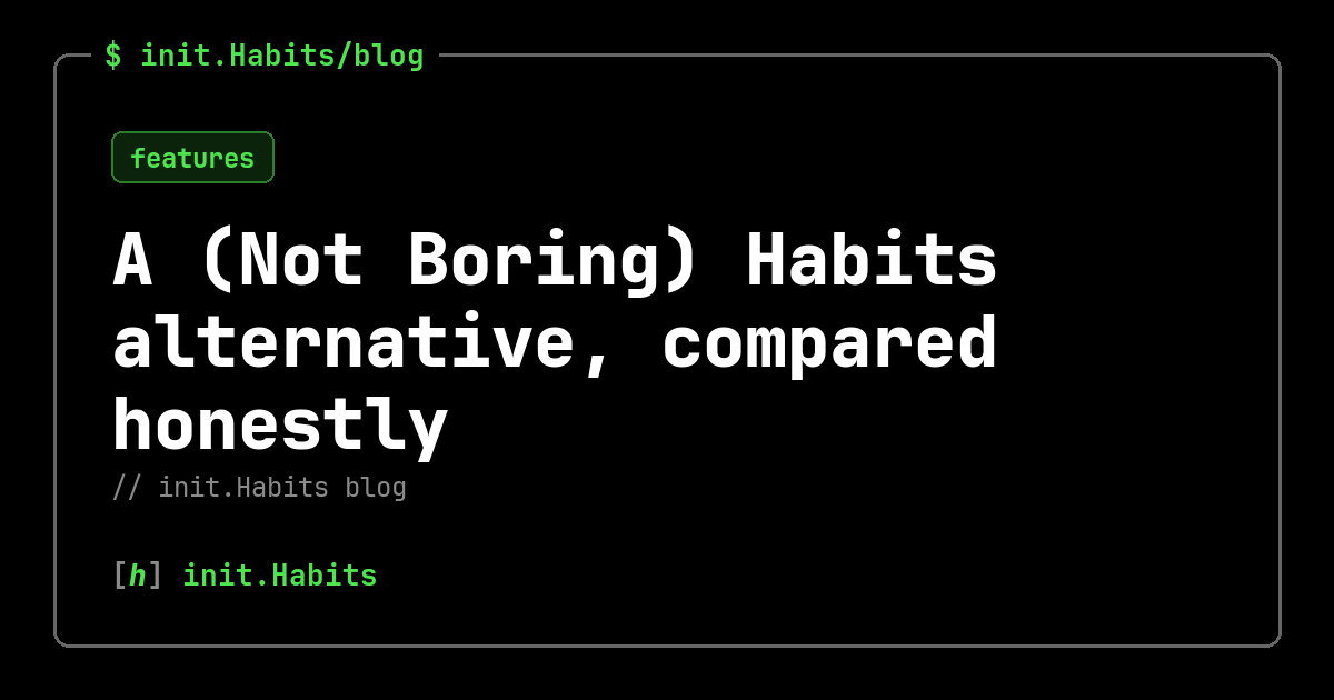 A (Not Boring) Habits alternative, compared honestly — init.Habits blog