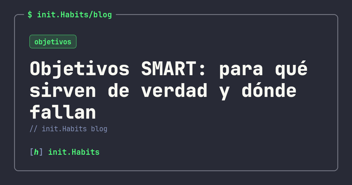 Objetivos SMART: para qué sirven de verdad y dónde fallan — init.Habits blog