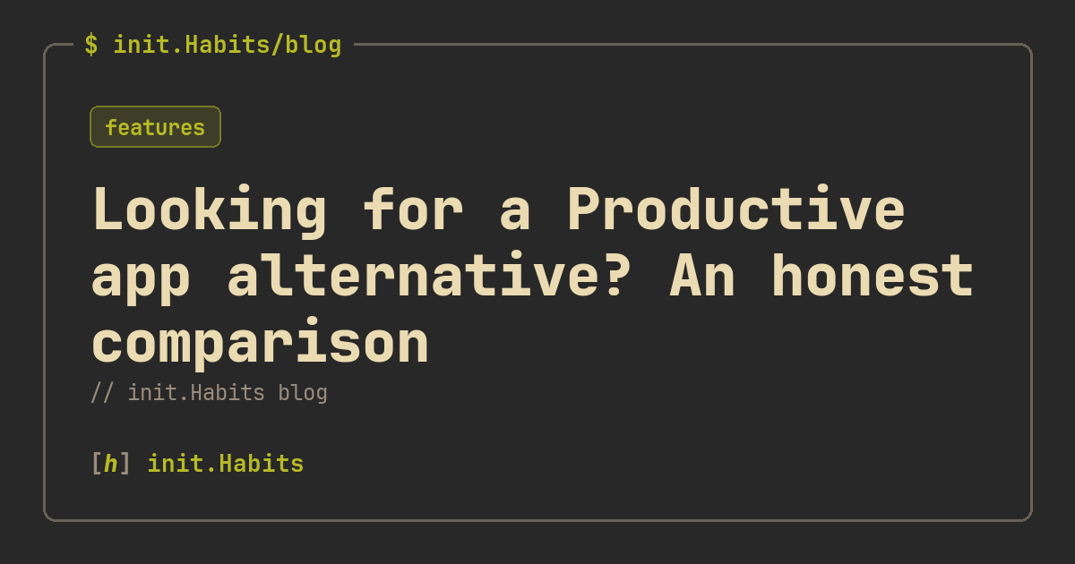 Looking for a Productive app alternative? An honest comparison — init.Habits blog