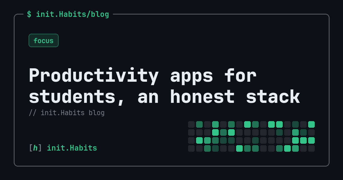 Productivity apps for students, an honest stack — init.Habits blog