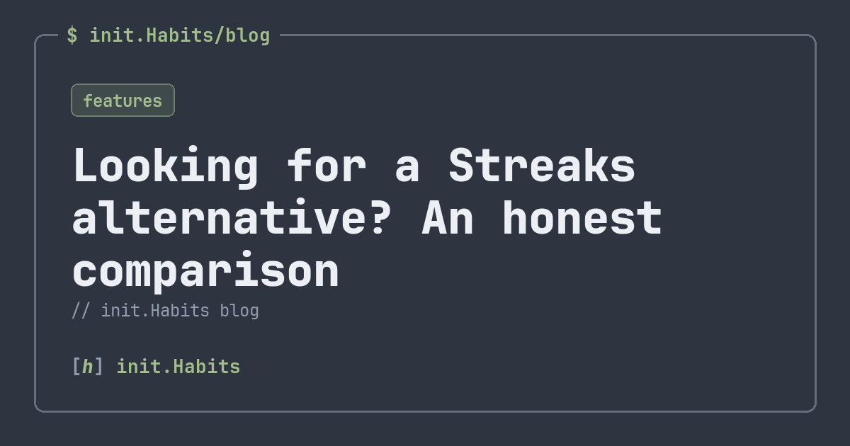 Looking for a Streaks alternative? An honest comparison — init.Habits blog
